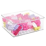 mDesign Kids/Baby Toy Storage Box, for Dolls, Modeling Clay, Blocks, Cars - 13.5 x 11.5 x 5, Clear b
