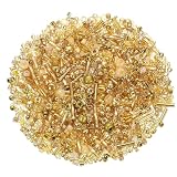 uxcell ガラスビーズ 筒状 丸玉 約1000個 穴径1mm 直径1-4mm DIY アクセサリーキット クラフト 手芸ビーズ 手作り素材 金