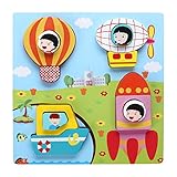 Domybest　木のおもちゃ キッズ　幼児　子供　積み木 はめ込み 形合わせ 幾何　パズル　幼児教育　知育玩具　6種類選べる (E)