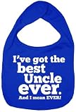 Dirty Fingers, I've got the Best Uncle Ever, Boy Girl Feeding Bib, Royal Blue by Dirty Fingers
