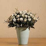 LifeStar 造花 フェイクグリーン 人工観葉植物 お世話のいらない 癒し 観葉植物 インテリア 人工 鉢植え 装飾 本物みたい プレゼント 贈り物 結婚式 パーティー 多色 ホワイト 星