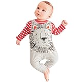 Domybestベビー服 サロペット キッズ ロンパース 　ストライプ柄　長袖 赤ちゃん　男の子 女の子　カバーオール オーバーオール 2点セット　ジャンプスーツ　ボディスーツ (70（身長 65-7