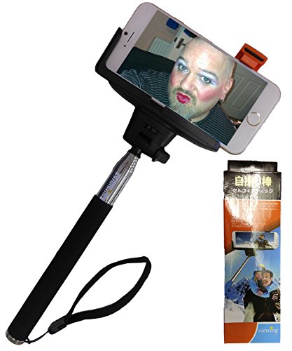 viewing(ヴューイング) スマホ & デジカメ & ハンディカム 自撮り キット セット 伸縮自在 (自分撮り一脚 + スマートフォンホルダーセット ホワイトシリコンワッシャー付き （iPhone全機種～GalaxyNoteサイズまで対応）