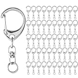 Pstyle. キーホルダー チェーン 金具 ナスカン 手作り パーツ 50個セット PST-021 (シルバー)