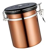 MagiDealキャンディコーヒーティーキャニスターステンレススチールJarコンテナ密封できるストレージボックス1.5 L 11.8x15.6cm ゴールド 0020006480012