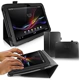 Sony Xperia Z2 10.1" (2014 release) Tablet Multi-Angle "Handstrap" Case with Bonus Bullet Stylus / A