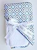 Caden Lane Ikat Collection Diamond Hooded Towel Set, Blue, Infant by Caden Lane
