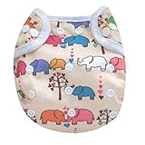 Kawaii Baby One Size Happy Leak-free Snap Cloth Diaper Cover for Prefolds Elephant by Kawaii Baby