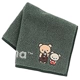 リラックマ タオルハンカチ リラックマとコリラックマ (グリーン) 婦人 レディース タオル ハンドタオル 約25cm 001164-0005-01
