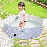 WEIMALL プール 折りたたみ 空気入れ不要 直径120cm×高さ30cm 2個排水口 子供用 犬用プール コンパクト カモメ GAC005KA
