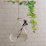 Kicode クリアセーリングシェイプ ガラスハンギング花瓶のボトル 水耕容器 植物ポット花DIY DIYのホームテーブルウェディングガーデンの装飾