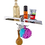 Rozin クロムめっき 浴室用 化粧品収納ラック バスルーム棚 壁取付型 お風呂 用品 ホルダー