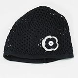 Selana オーガニックコットン クロシェットレース ベビーキャップ サイズ 03 (頭囲 48 - 50 cm )　ネイビー