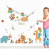 bibitime動物壁ステッカーのビニールデカール動物保育園寝室子供部屋装飾 Reference オレンジ 2605