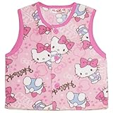 HELLO KITTY ハローキティ 総柄 フリースベスト スリーパー パジャマ ek4374 90cm ピンク