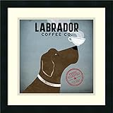 Framed Art Print, Labrador Coffee Co.' by Ryan Fowler: Outer Size 46cm x 46cm
