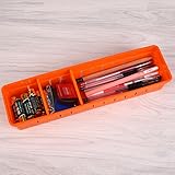 Kicode フリーディバイダーメイクアップ食器収納ボックス 多彩なクリエイティブなプラスチック （オレンジ）