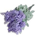 Hommy 造花 ラベンダーブーケ 人工観葉植物 観葉植物 フェイク ロマンチック インテリア 玄関 壁付け 結婚式 飾り 花束 ギフト (薄いパープル)