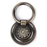 ULTNICE 10pcs Kitchen Replacement Cabinet Cupboard Pulls Drawer Dresser Ring Handle Knob Antique Bra