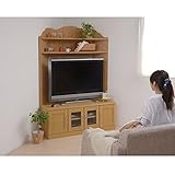 コーナータイプ 大型テレビ台 ガラス扉付き 1230mm幅 f-jkp-fll0024na ナチュラル色