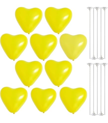 黄色いハートのバルーンピアス