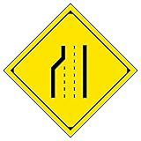 JR99658 警戒標識【211】車線数減少 アルミ 一辺450mm