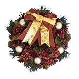 彩か SAIKA 【クリスマス】 リース 赤 緑 金 レッド グリーン ゴールド デコレーション 飾り Wood Chip Wreath w/Ribbon (Silver) CXQ-104
