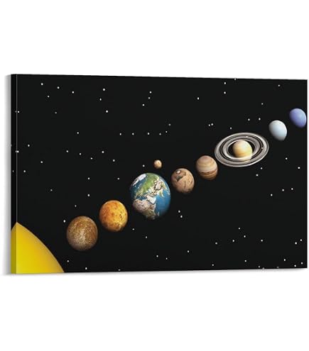 Amazon.co.jp: Potooart 宇宙と惑星のポスター キャンバス絵画 モダン
