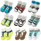 6ペア0 – 10月ベビー新生児足首靴下幼児用クルーWalkers Bootie幼児コットンソックス US サイズ: S カラー: マルチカラー