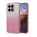 Anlalish 対応 Moto G66j 5G ケース耐衝撃 軽量 Motorola G66j 5G 携帯ケース可愛い透明 2層グリッター人気薄型スマホカバー指紋防止カード (ピンク)