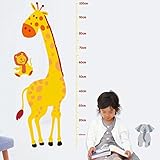 Finecase Cartoon giraffe Height Chart Decals Children's Room Nursery Removable Wall Stickers Murals，