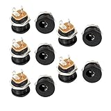DealMux 10Pcs 5.5mmx2.1mm DC Power Jack Socket Female Panel Mount Connector Adapter