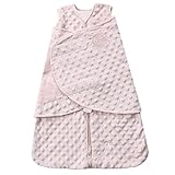HALO SleepSack Plush Dot Velboa Swaddle, Pink, Newborn