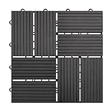 【HY】 ウッドデッキ 人工木　樹脂　ウッドパネル ウッドタイル　27枚入り 厚さ22mm　全6色　３タイプ　ジョイントタイル　デッキ　　腐りにくい　ガーデン　ベランダ庭　玄関 (Cタイプ_27枚, 