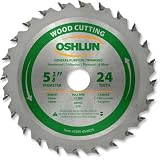 Oshlun SBW-054024 5-3/8-Inch 24 Tooth ATB General Purpose and Trimming Saw Blade with 20mm Arbor (5/