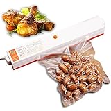 identikitgift自動真空シーラーマシン – Compactable Food Sealer Best for Food Preservationとストレージスターターキット含む、プラス15 