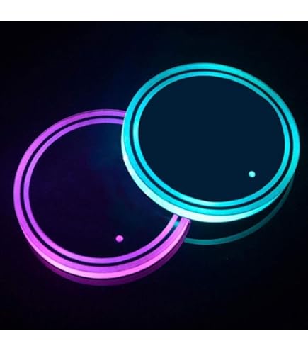 Amazon | Ladruph 車用 LED ドリンクホルダー レインボーコースター