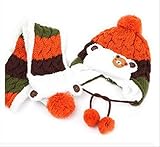 On Dolce 選べる４色 ニット帽 & マフラー ニット帽子 ベビー キッズ 赤ちゃん 子 子供 用 かわいい 防寒 BN004 (オレンジ系)