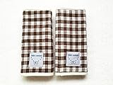 bebe couture(ベベクチュールベビー用品専門店)日本製抱っこひも用よだれカバー茶色ギンガム・コットンダブルガーゼ100％・サッキングパッド