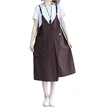 Amazon Co Jp Lee Fun リー ファン 大きいサイズ ワンピース デニム レディース ジャンスカ ジャンバースカート サロペット ワンピ デニムワンピース 着やせ 吊りスカート ロングジャンパー ウォッシュデニム オーバーオール M ブラウン ファッション