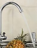 ZQ Personality Design 360° Rotatable Stylish Chromed Brass Kitchen Faucet - SilverZQパーソナリティデザイン360°回