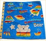 タオル製ベビー服 　ギフト　タオル＝レインボーベアーの柔らかタオル。バスタオル、　タオルケット＝出産祝いやギフトにもどうぞ (宇宙柄ブルー)