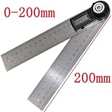2 IN 1デジタル角度ルーラー360度200mm電子デジタル角度メーター角度