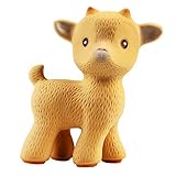 CaaOcho Friends - Sola the Goat Teething Toy (Tan) - 100% Pure Natural Rubber, BPA, PVC, phthalates 
