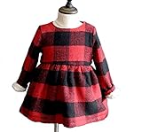 Honey baby 子供服 キッズドレス子供ワンピース チェック柄 裏起毛 丸襟 ガールズチュニック ワンピース プリンセス 長袖 女の子 学園風 お正月 結婚式 入学式 入園式 卒園式 プレゼント