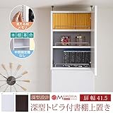 JKプラン MEMORIA 棚板が1cmピッチで可動する 深型扉付上置き幅41.5 ホワイト FRM-0109DOOR-WH