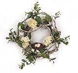 2個のパックUniqueクリームホワイト人工アジサイwith Nest Wreath 20 "