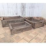 ラッキーウインド　アンティークウッドボックス　トレー　大中小のセット ノーブランド品