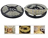 YeMarket (Pack of 2) Super Bright LED Strip Lights 5m/Roll 300LEDs 5050 Warm White Waterproof IP65 [