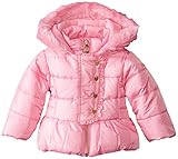 ピスタチオベビー女の子ジャカードドットJacket with Faux Fur Hoodトリム カラー: ピンク